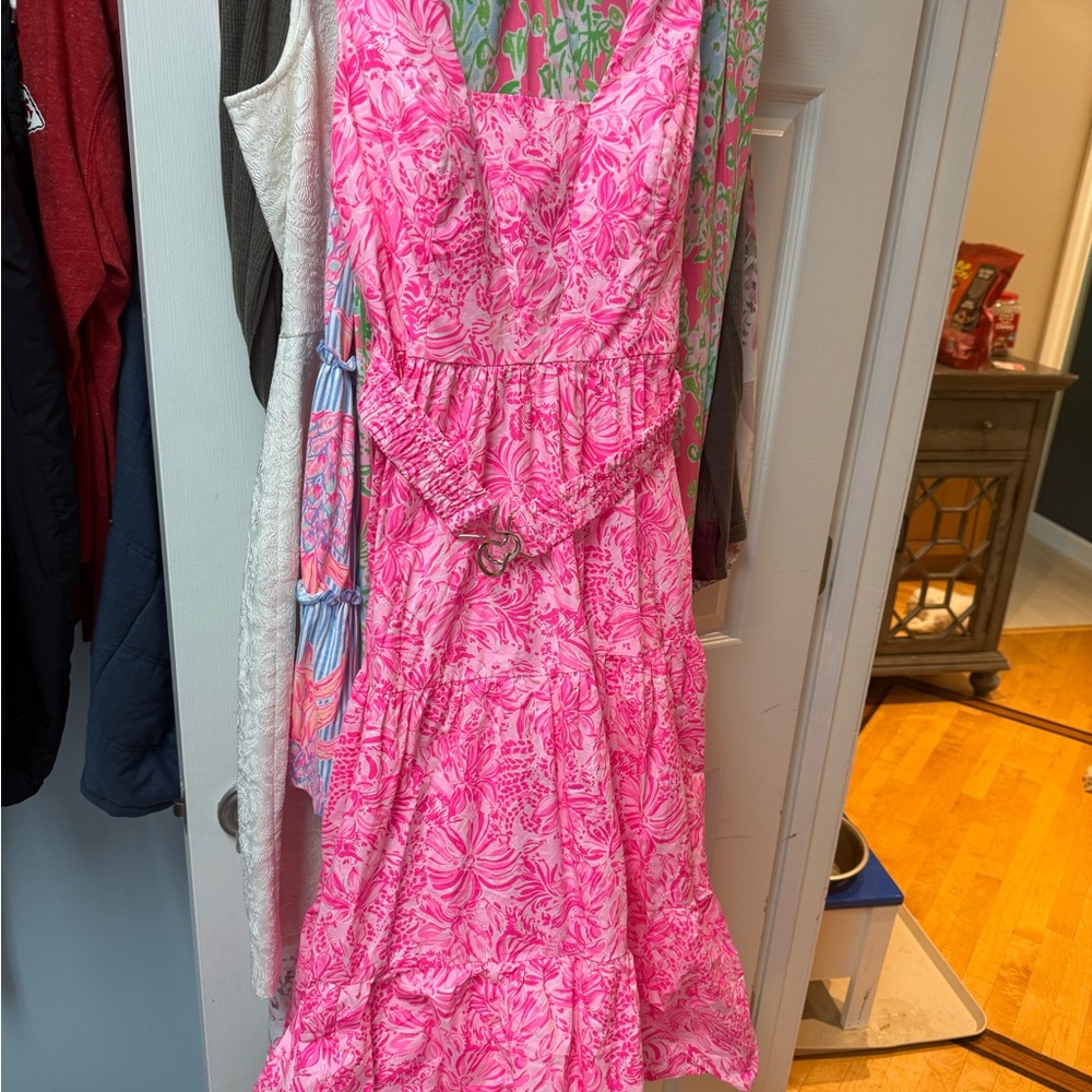 Lilly Pulitzer Pink Patterned Maxi Dress